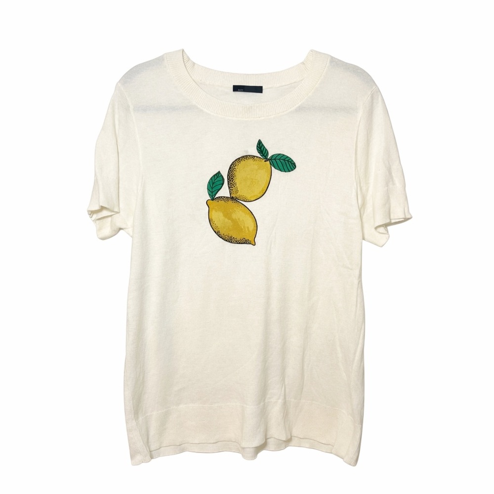 The Limited Lemon Graphic Knit Sweater Tee XL NWT